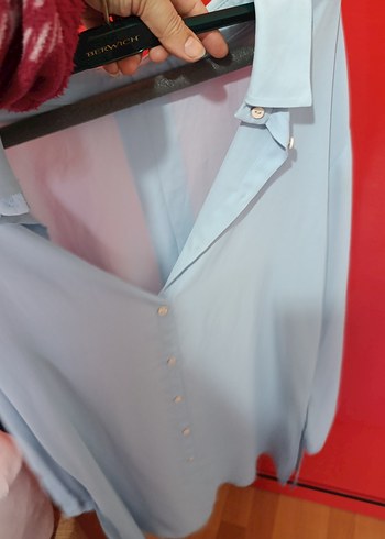 Düğmeli Beyaz Kadın Gömlek tunik - Görsel 6