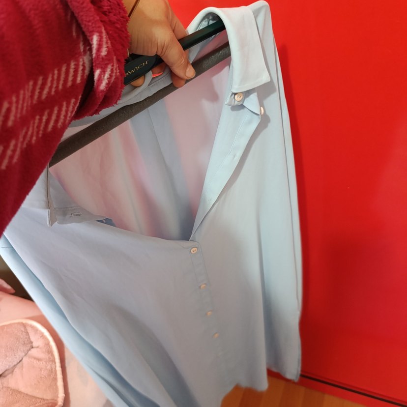 Düğmeli Beyaz Kadın Gömlek tunik - Görsel 4