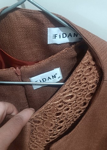 Uzun Kahverengi Nakışlı Bohem Kadın Elbise - Görsel 11