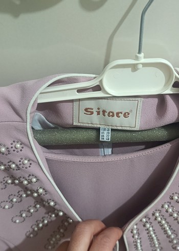 Uzun Kollu Pembe Nakışlı Kadın Elbisesi - Görsel 3