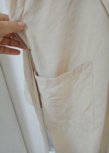 FABRİKA Bej Keten Midi Trençkot - Görsel 5