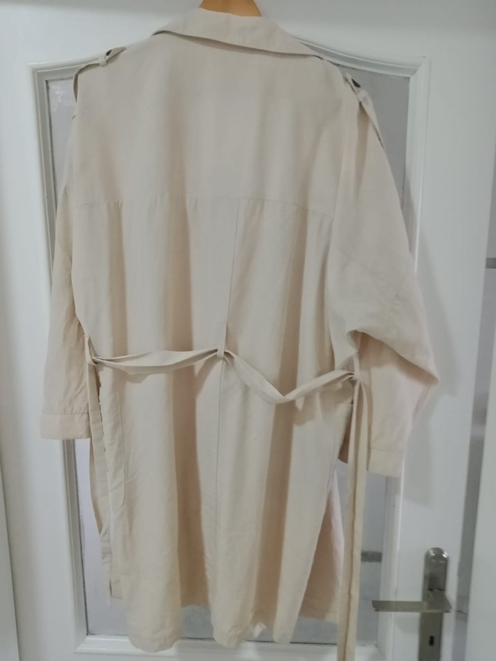 FABRİKA Bej Keten Midi Trençkot - Görsel 4