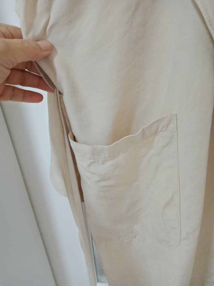 FABRİKA Bej Keten Midi Trençkot - Görsel 5