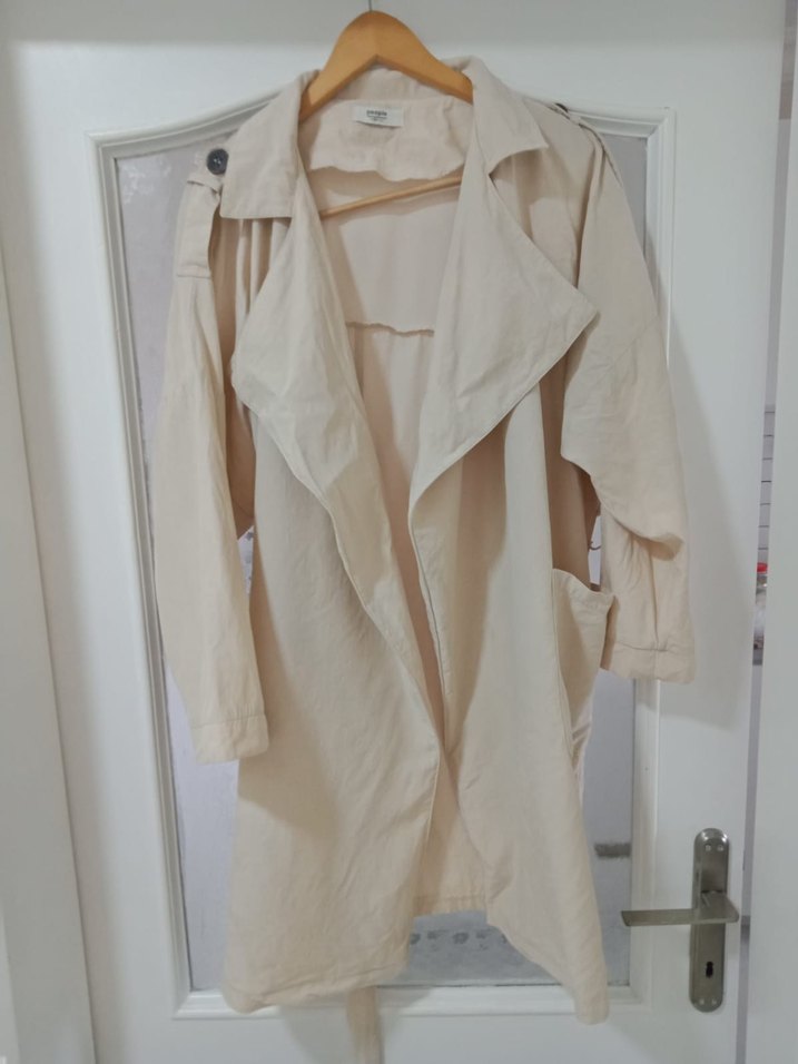 FABRİKA Bej Keten Midi Trençkot - Görsel 3