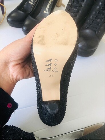 Derimod Simli topuklu abiye ayakkabı stiletto