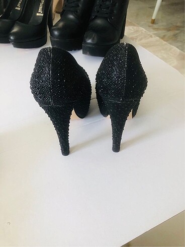 35 Beden Simli topuklu abiye ayakkabı stiletto