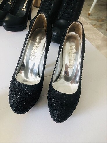 Simli topuklu abiye ayakkabı stiletto