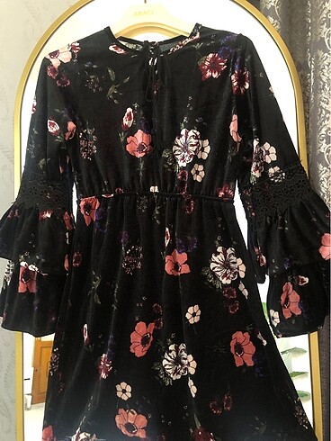 Kadife elbise mini elbise kısa elbise tunik