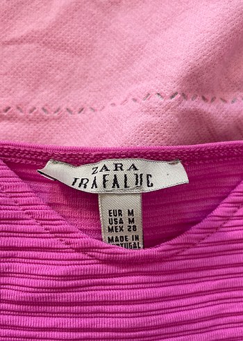 Zara Pembe Pilili Kadın Bluzu
