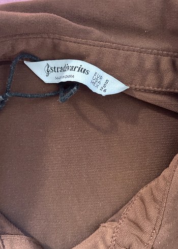 Stradivarius Düğmeli Kahverengi Uzun Kollu Kadın Gömlek