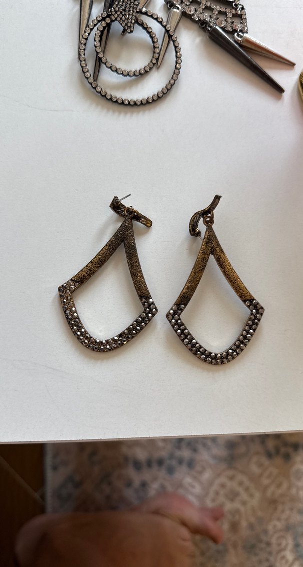 Bej Yılan Desenli Bohem Midi Küpeler - Görsel 2