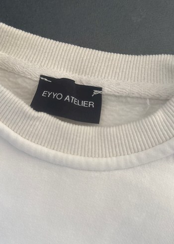 Beyaz Baskılı Oversize Kadın Sweatshirt - Görsel 2