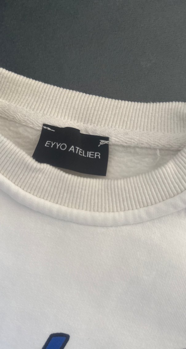 Beyaz Baskılı Oversize Kadın Sweatshirt - Görsel 2