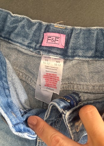 F&F Düğmeli Mavi çocuk Kot Şort