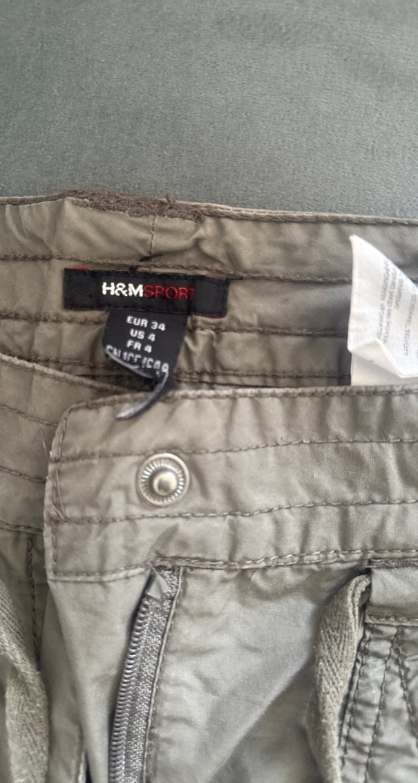 Kadın Keten Kemerli Gri Bol Paça Pantolon - Görsel 2