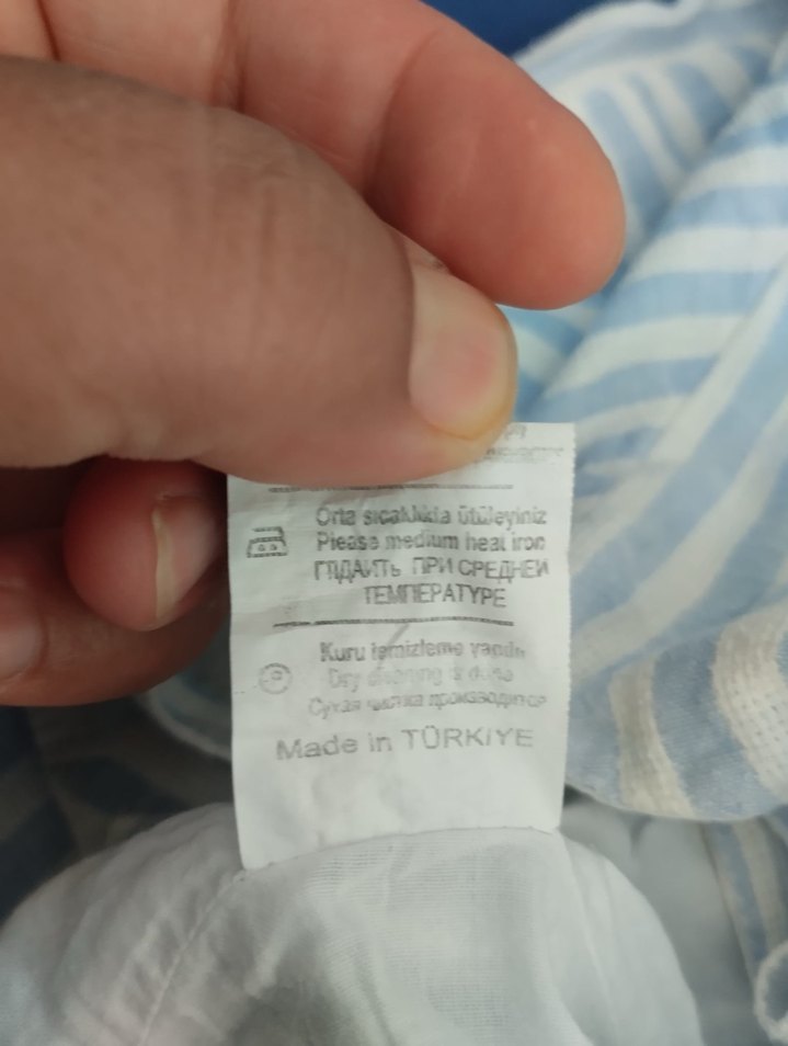 Mavi Çizgili Kız Elbisesi Düğmeli - Görsel 5