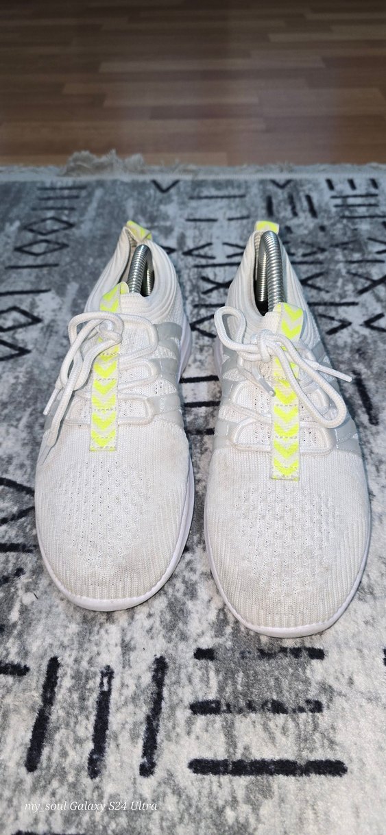 Hummel Beyaz Kadın Spor Ayakkabı Elastik Detaylı - Görsel 2