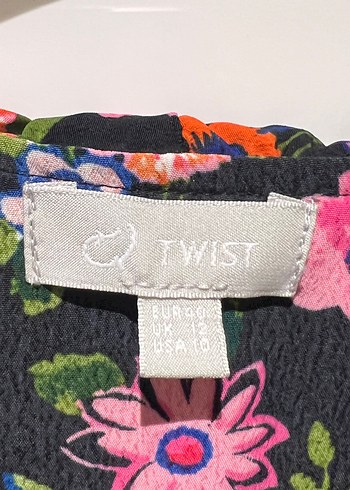 Twist Çiçek Desenli Mini Bohem Kadın Elbise