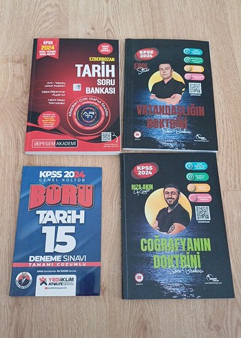 KPSS 2024 Tarih ve Coğrafya Soru Bankaları (Adet)+hediye kitap