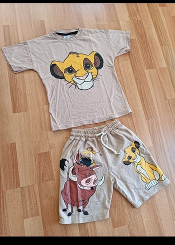 Pamuklu Kral Aslan Desenli Erkek çocuk Takımı