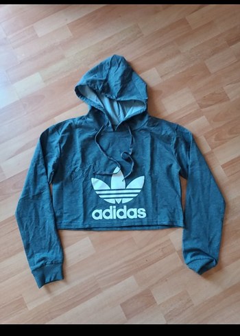 Adidas Gri Kapüşonlu Sweatshirt