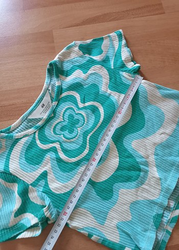 Kız Çocuk Turkuaz Tie-Dye Kısa Kollu Tişört - Görsel 4