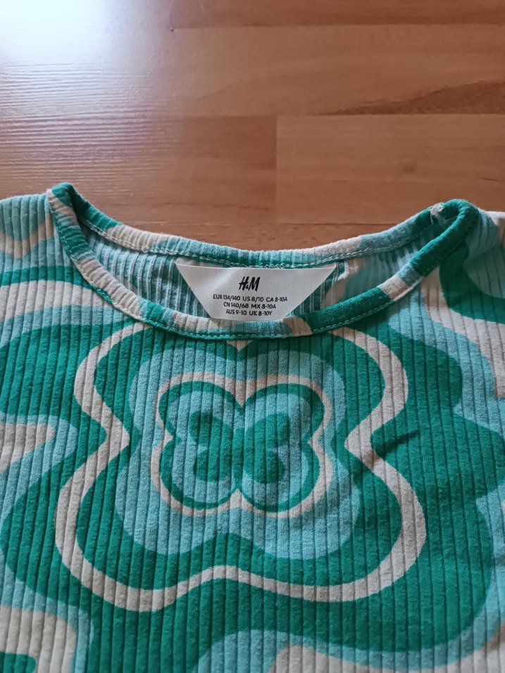 Kız Çocuk Turkuaz Tie-Dye Kısa Kollu Tişört - Görsel 2