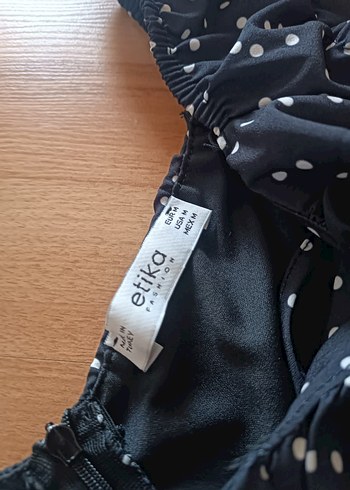 Puantiyeli V Yaka Midi Elbise - Görsel 4