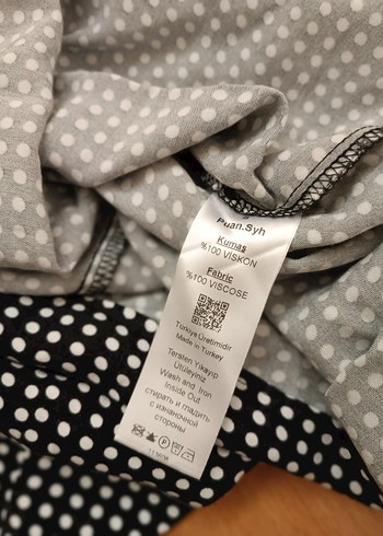 V Yaka Puantiyeli Midi Elbise - Görsel 7