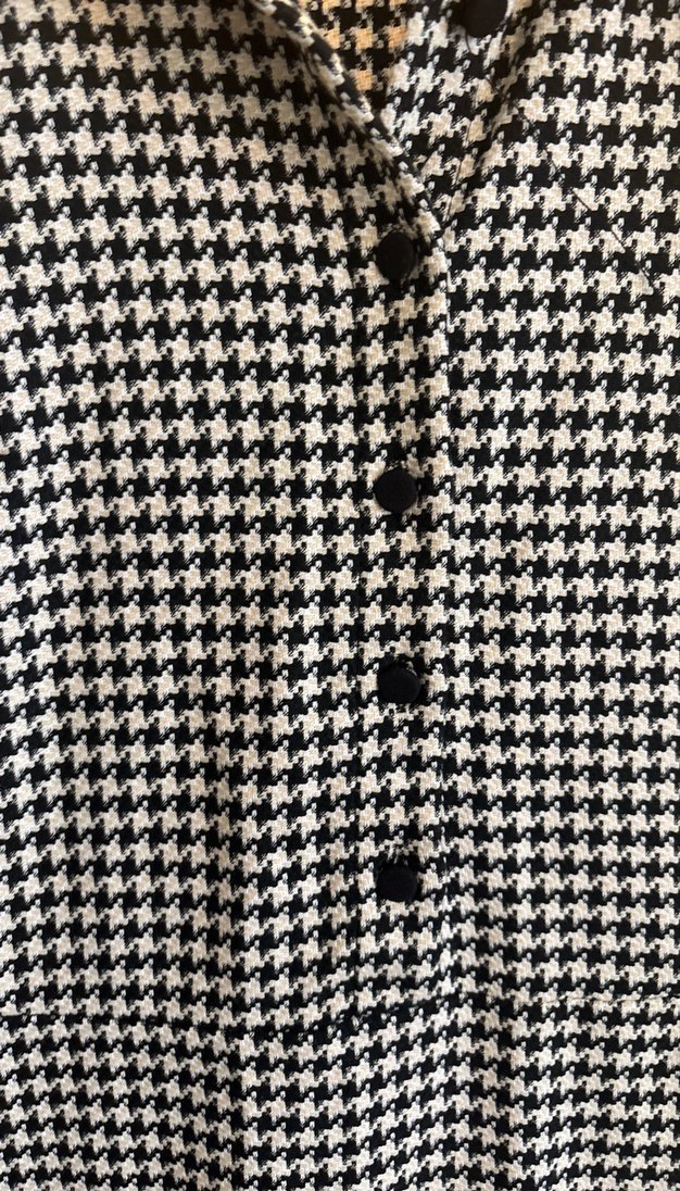 Düğmeli Gri Ekose Midi Elbise - Görsel 2