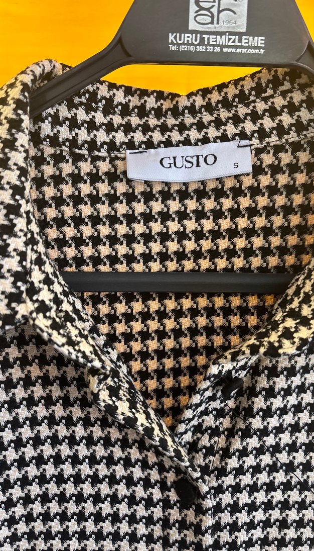 Düğmeli Gri Ekose Midi Elbise - Görsel 3