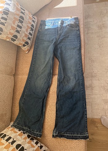 Massimo Dutti Massimo Dutti Kadın Bol Kesim Denim Pantolon