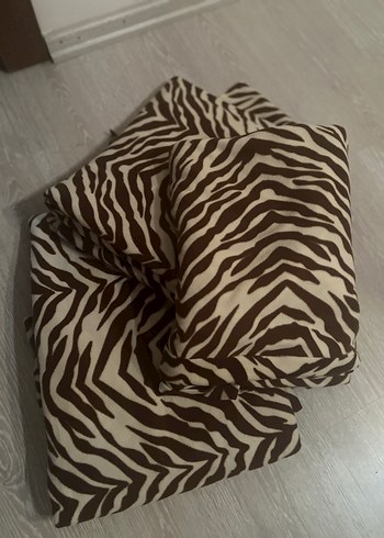  Beden Kahverengi Zebra Desenli koltuk örtüsü 3 adet