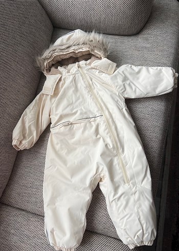 2 Yaş Beden Kürklü Beyaz Bebek zara kar tulum