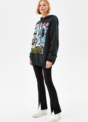 HATSUNE MİKU BASKILI OVERSIZE HOODIE