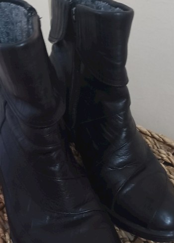 Kadın Siyah Hakiki Deri Dizüstü Çizme - Görsel 5