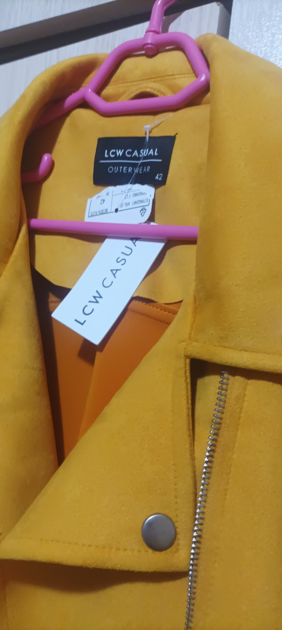 Sarı Süet Kadın Deri Ceket - Görsel 2