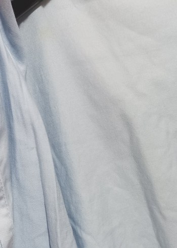 Mavi Düğmeli Pamuk Saten Gömlek - Görsel 5