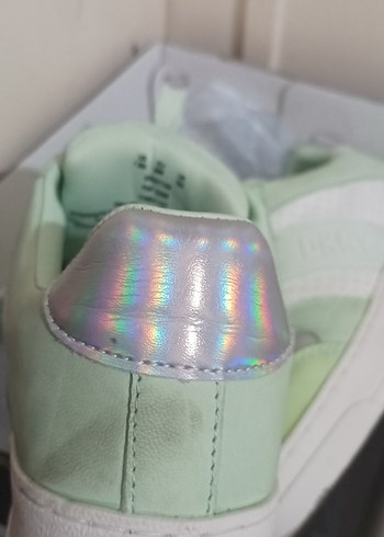 Yeşil Pastel Hakiki Deri Kadın Sneaker - Görsel 4