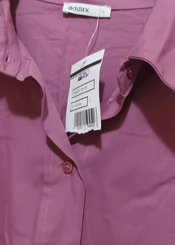 Mor Düğmeli Rahat Kesim Kadın Gömlek - Görsel 5