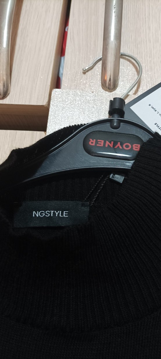 Siyah Maxi Omuz Detaylı Kadın Triko Elbise - Görsel 4