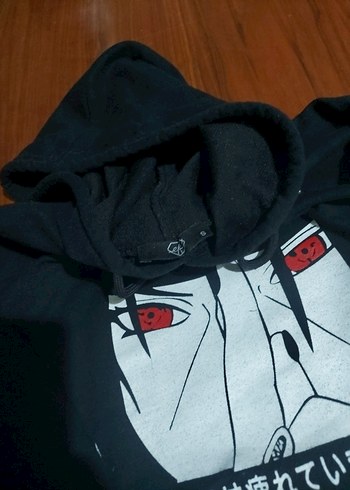 Siyah Kapüşonlu Uzun Kollu Baskılı çocuk Sweatshirt - Görsel 2