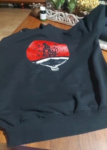 Siyah Kapüşonlu Uzun Kollu Baskılı çocuk Sweatshirt - Görsel 3