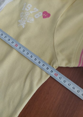 Kız Çocuk Sarı Düğmeli Polo Tişört - Görsel 5
