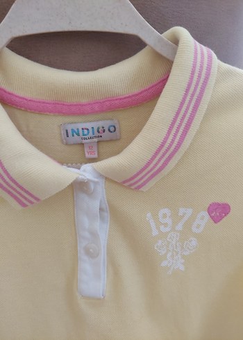 Kız Çocuk Sarı Düğmeli Polo Tişört - Görsel 3