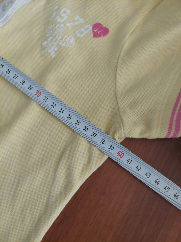 Kız Çocuk Sarı Düğmeli Polo Tişört - Görsel 5