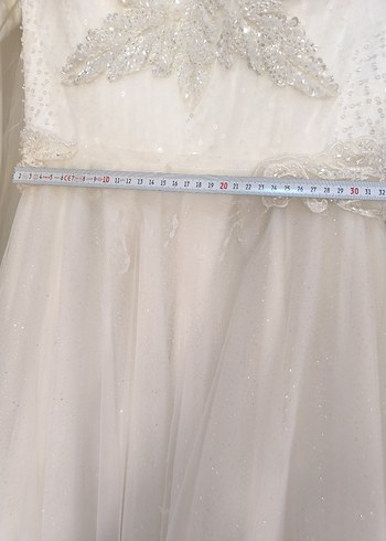 Uzun Kollu Beyaz Vintage Gelinlik - Görsel 8