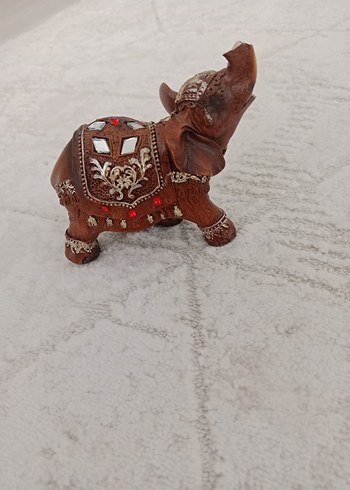 Kahverengi Süslemeli Fil Biblo - Görsel 2