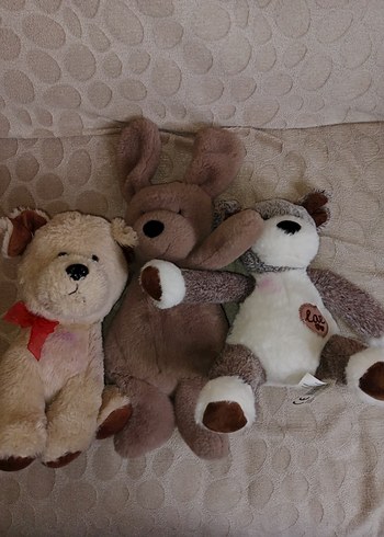 Bej Gri Peluş Sırt Çantası Ve Peluş oyuncaklar - Görsel 4