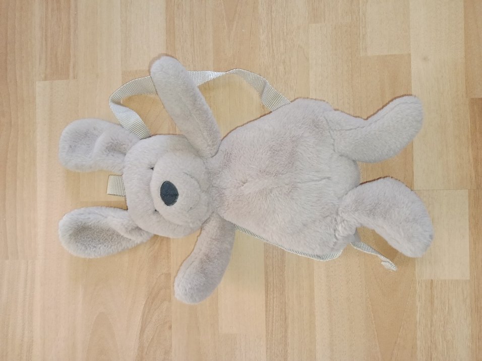 Bej Gri Peluş Sırt Çantası Ve Peluş oyuncaklar - Görsel 3